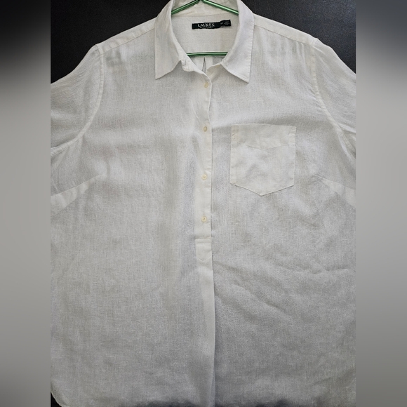 NWOT - Linen - Lauren Ralph Lauren Button Down Tunic Shirt - Size 2X - Picture 10 of 14